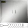 BBQ Double Access Door 31 In. W X 24 In. H BBQ Door Stainless Steel Wall Construction Kitchen Door For BBQ Island,Grill