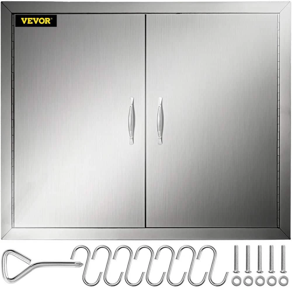 BBQ Double Access Door 31 In. W X 24 In. H BBQ Door Stainless Steel Wall Construction Kitchen Door For BBQ Island,Grill 3 BBQ Double Access Door 31 In. W X 24 In. H BBQ Door Stainless Steel Wall Construction Kitchen Door For BBQ Island,Grill