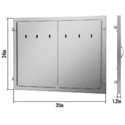 BBQ Double Access Door 31 In. W X 24 In. H BBQ Door Stainless Steel Wall Construction Kitchen Door For BBQ Island,Grill 16 BBQ Double Access Door 31 In. W X 24 In. H BBQ Door Stainless Steel Wall Construction Kitchen Door For BBQ Island,Grill -Vevor vevor outdoor kitchen doors 31x24cbxgcgskm001v0 76 1000