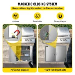 BBQ Double Access Door 31 In. W X 24 In. H BBQ Door Stainless Steel Wall Construction Kitchen Door For BBQ Island,Grill 15 BBQ Double Access Door 31 In. W X 24 In. H BBQ Door Stainless Steel Wall Construction Kitchen Door For BBQ Island,Grill -Vevor vevor outdoor kitchen doors 31x24cbxgcgskm001v0 fa 1000