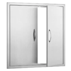 31 In. W X 31 In. H 304 Stainless Steel BBQ Access Door With Paper Towel Holder Outdoor Kitchen Doors For Storage Room