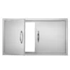 Outdoor Kitchen Access 34.5 In. W X 19 In. H Wall Construction Stainless Steel Grill Doors For BBQ Island,Double Door