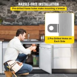 Outdoor Kitchen Doors 36 In. W X 21 In. H Double BBQ Door Stainless Steel BBQ Access Door -Vevor vevor outdoor kitchen doors 36x21 1x1 6bxgskmv0 44 1000