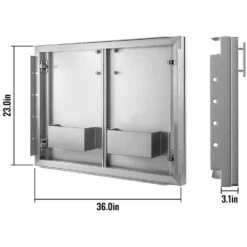 Stainless BBQ Doors 36 In. W X 23 In. H Grill Doors Double Access Door For Outside Cabinet -Vevor vevor outdoor kitchen doors 36ycbxgsjsskmcgm1v0 76 1000