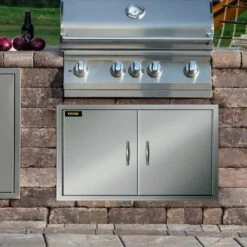 Outdoor Kitchen Doors 39 In. W X 26 In. H Double BBQ Door Stainless Steel BBQ Access Door -Vevor vevor outdoor kitchen doors 39x26x4bxgcfskm01v0 31 1000