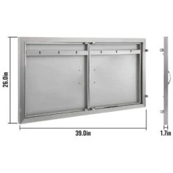 Outdoor Kitchen Doors 39 In. W X 26 In. H Double BBQ Door Stainless Steel BBQ Access Door -Vevor vevor outdoor kitchen doors 39x26x4bxgcfskm01v0 76 1000