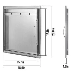 BBQ Access Door 18 In. W X 20 In. H Vertical Single Outdoor Kitchen Doors Stainless Steel BBQ Door For Grill Station -Vevor vevor outdoor kitchen doors 3x20x18cgm0000001v0 76 1000