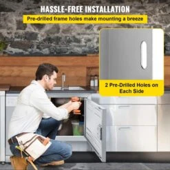 Vented Access Door 12 In. X 12 In. Single Access Door With Lock Outdoor Cooking Doors Flush Mount Vented Utility Door -Vevor vevor outdoor kitchen doors bxgcgm30412w12h01v0 44 1000