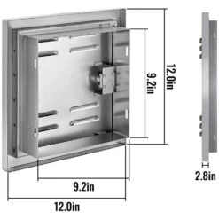 Vented Access Door 12 In. X 12 In. Single Access Door With Lock Outdoor Cooking Doors Flush Mount Vented Utility Door -Vevor vevor outdoor kitchen doors bxgcgm30412w12h01v0 76 1000