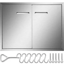 33 In. W X 23 In. H 304 Stainless Steel Double BBQ Access Door With Hooks Outdoor Kitchen Doors For Outside Cabinet -Vevor vevor outdoor kitchen doors bxgcgm30433w23h01v0 31 1000