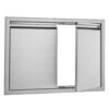 BBQ Access Door 30 In. W X 21 In. H Brushed Stainless Steel Outdoor Kitchen Door With Hooks For Outside Cabinet