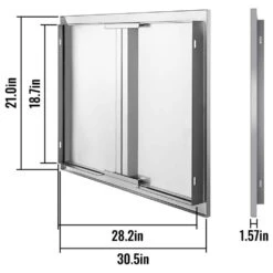 Outdoor Kitchen Cabinets Door 30.5 In. W X 21 In. H Grill Doors With Recessed Handle Access Door For BBQ Island -Vevor vevor outdoor kitchen doors bxgcgmxksk30 5x21v0 76 1000