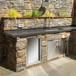 17 In. W X 24 In. H Single BBQ Stainless Steel Access Door With Recessed Handle Outdoor Kitchen Doors For Storage Room -Vevor vevor outdoor kitchen doors bxgcgmxkskm17x241v0 31 1000