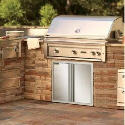 BBQ Access Door 24 In. W X 24 In. H Double BBQ Door Stainless Steel With Recessed Handle Outdoor Kitchen Doors -Vevor vevor outdoor kitchen doors bxgcgmxkskm24x241v0 31 1000