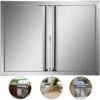 BBQ Access Door 24 In. W X 24 In. H Double BBQ Door Stainless Steel With Recessed Handle Outdoor Kitchen Doors -Vevor vevor outdoor kitchen doors bxgcgmxkskm24x241v0 64 1000