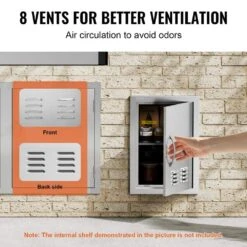 Single Outdoor Kitchen Door 14 In. W X 20 In. H BBQ Access Door Stainless Steel Flush Mount Door With Handle And Vents -Vevor vevor outdoor kitchen doors dmmbscjm14x2xd5qdv0 1f 1000