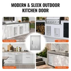 Single Outdoor Kitchen Door 14 In. W X 20 In. H BBQ Access Door Stainless Steel Flush Mount Door With Handle And Vents -Vevor vevor outdoor kitchen doors dmmbscjm14x2xd5qdv0 fa 1000