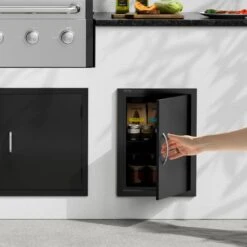 16 In. W X 22 In. H Single Outdoor Kitchen Door BBQ Access Door Cold Plate Flush Mount Door Wall Vertical Door -Vevor vevor outdoor kitchen doors dmmbscjm16x2hchidv0 31 1000