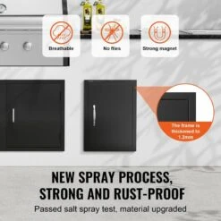 16 In. W X 22 In. H Single Outdoor Kitchen Door BBQ Access Door Cold Plate Flush Mount Door Wall Vertical Door -Vevor vevor outdoor kitchen doors dmmbscjm16x2hchidv0 4f 1000