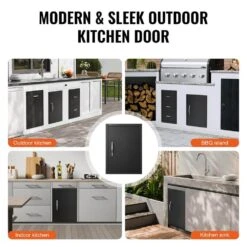 16 In. W X 22 In. H Single Outdoor Kitchen Door BBQ Access Door Cold Plate Flush Mount Door Wall Vertical Door -Vevor vevor outdoor kitchen doors dmmbscjm16x2hchidv0 fa 1000