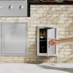 Single Outdoor Kitchen Door 14 In. W X 20 In. H BBQ Access Door Stainless Steel Flush Mount Door Wall Vertical Door -Vevor vevor outdoor kitchen doors dmmbscjmdcmbhon0uv0 31 1000