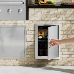Single Outdoor Kitchen Door 17 In. W X 24 In. H BBQ Access Door Stainless Steel Flush Mount Door Wall Vertical Door -Vevor vevor outdoor kitchen doors dmmbscjmys174rnrpv0 31 1000