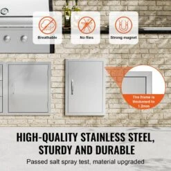 Single Outdoor Kitchen Door 18 In. W X 24 In. H BBQ Access Door Stainless Steel Flush Mount Door Wall Vertical Door -Vevor vevor outdoor kitchen doors dmmbscjmys18ht3rav0 4f 1000