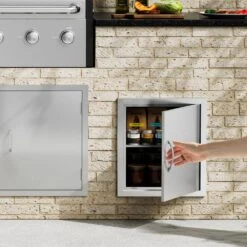 Single Outdoor Kitchen Door 18 In. W X 20 In. H BBQ Access Door Stainless Steel Flush Mount Door -Vevor vevor outdoor kitchen doors dmmbscjmys18q96civ0 31 1000