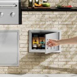 20 In. W X 14 In. H Single Outdoor Kitchen Door BBQ Access Door Stainless Steel Flush Mount Door Wall Vertical Door -Vevor vevor outdoor kitchen doors dmmbscjmys20ym2a0v0 31 1000