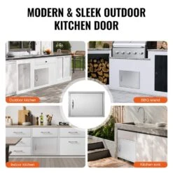 Single Outdoor Kitchen Door 24 In. W X 17 In. H BBQ Access Door Stainless Steel Flush Mount Door Wall Vertical Door -Vevor vevor outdoor kitchen doors dmmbscjmys24lq87iv0 fa 1000