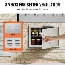 24 In. W X 17 In. H Single Outdoor Kitchen Door BBQ Access Door Stainless Steel Flush Mount Door Wall Vertical Door -Vevor vevor outdoor kitchen doors dmmbscjmys24nim7fv0 1f 1000