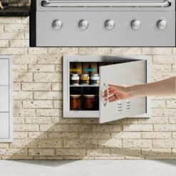 24 In. W X 17 In. H Single Outdoor Kitchen Door BBQ Access Door Stainless Steel Flush Mount Door Wall Vertical Door -Vevor vevor outdoor kitchen doors dmmbscjmys24nim7fv0 31 1000