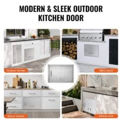 24 In. W X 17 In. H Single Outdoor Kitchen Door BBQ Access Door Stainless Steel Flush Mount Door Wall Vertical Door -Vevor vevor outdoor kitchen doors dmmbscjmys24nim7fv0 fa 1000