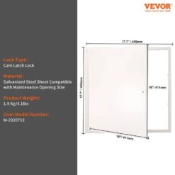 Metal Access Panel 16 In. W X 16 In. H Plumbing Access Doors With Cam Latch Lock Heavy-Duty Steel Wall Hole Cover -Vevor vevor outdoor kitchen doors jxmbd1616inchfeelv0 76 1000