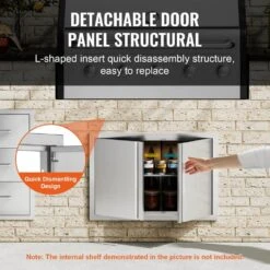 Double Outdoor Kitchen Door 28 In. W X 19 In. H BBQ Access Door Stainless Steel Flush Mount Door With Recessed Handles -Vevor vevor outdoor kitchen doors smabscjmys28pnv9uv0 1f 1000