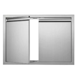 Double Outdoor Kitchen Door 30 In. W X 21 In. H BBQ Access Door With Recessed Handles