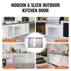 Double Outdoor Kitchen Door 30 In. W X 21 In. H BBQ Access Door With Recessed Handles -Vevor vevor outdoor kitchen doors smabscjmys30m2gznv0 fa 1000