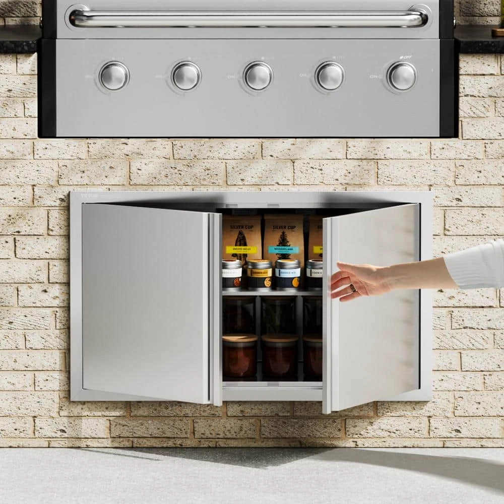 Double Outdoor Kitchen Door 36 In. W X 21 In. H BBQ Access Door Stainless Steel Flush Mount Door With Recessed Handles 10 Double Outdoor Kitchen Door 36 In. W X 21 In. H BBQ Access Door Stainless Steel Flush Mount Door With Recessed Handles - Image 8
