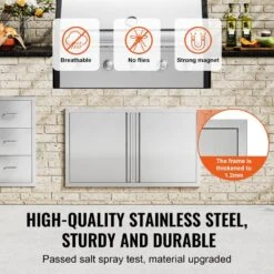 Double Outdoor Kitchen Door 36 In. W X 21 In. H BBQ Access Door Stainless Steel Flush Mount Door With Recessed Handles 12 Double Outdoor Kitchen Door 36 In. W X 21 In. H BBQ Access Door Stainless Steel Flush Mount Door With Recessed Handles -Vevor vevor outdoor kitchen doors smabscjmys36j2tr1v0 4f 1000