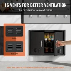 Double Outdoor Kitchen Door 30 In. W X 21 In. H BBQ Access Door Cold Plate Flush Mount Door Wall Vertical Door -Vevor vevor outdoor kitchen doors smmbscjmhs30rl2l0v0 1f 1000