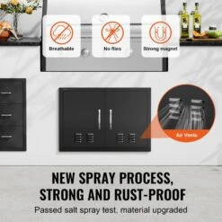 Double Outdoor Kitchen Door 30 In. W X 21 In. H BBQ Access Door Cold Plate Flush Mount Door Wall Vertical Door -Vevor vevor outdoor kitchen doors smmbscjmhs30rl2l0v0 4f 1000