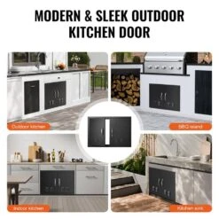 Double Outdoor Kitchen Door 30 In. W X 21 In. H BBQ Access Door Cold Plate Flush Mount Door Wall Vertical Door -Vevor vevor outdoor kitchen doors smmbscjmhs30rl2l0v0 fa 1000
