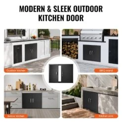 31 In. W X 24 In. H Double Outdoor Kitchen Door BBQ Access Door Cold Plate Flush Mount Door Wall Vertical Door -Vevor vevor outdoor kitchen doors smmbscjmhs31cl51jv0 fa 1000