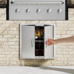 Double Outdoor Kitchen Door 24 In. W X 24 In. H BBQ Access Door Stainless Steel Flush Mount Door -Vevor vevor outdoor kitchen doors smmbscjmys245lws1v0 31 1000