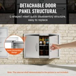 Double Outdoor Kitchen Door 28 In. W X 19 In. H BBQ Access Door Stainless Steel Flush Mount Door Wall Vertical Door -Vevor vevor outdoor kitchen doors smmbscjmys28mxg56v0 1f 1000