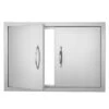 Double Outdoor Kitchen Door 28 In. W X 19 In. H BBQ Access Door Stainless Steel Flush Mount Door Wall Vertical Door