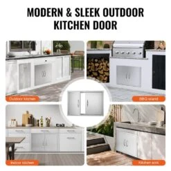 Double Outdoor Kitchen Door 30 In. W X 21 In. H BBQ Access Door Stainless Steel Flush Mount Door -Vevor vevor outdoor kitchen doors smmbscjmys30hbdq7v0 fa 1000