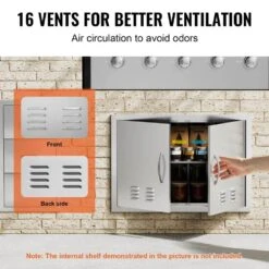 Double Outdoor Kitchen Door 30 In. W X 21 In. H BBQ Access Door Stainless Steel Flush Mount Door Wall Vertical Door -Vevor vevor outdoor kitchen doors smmbscjmys30npmwov0 1f 1000