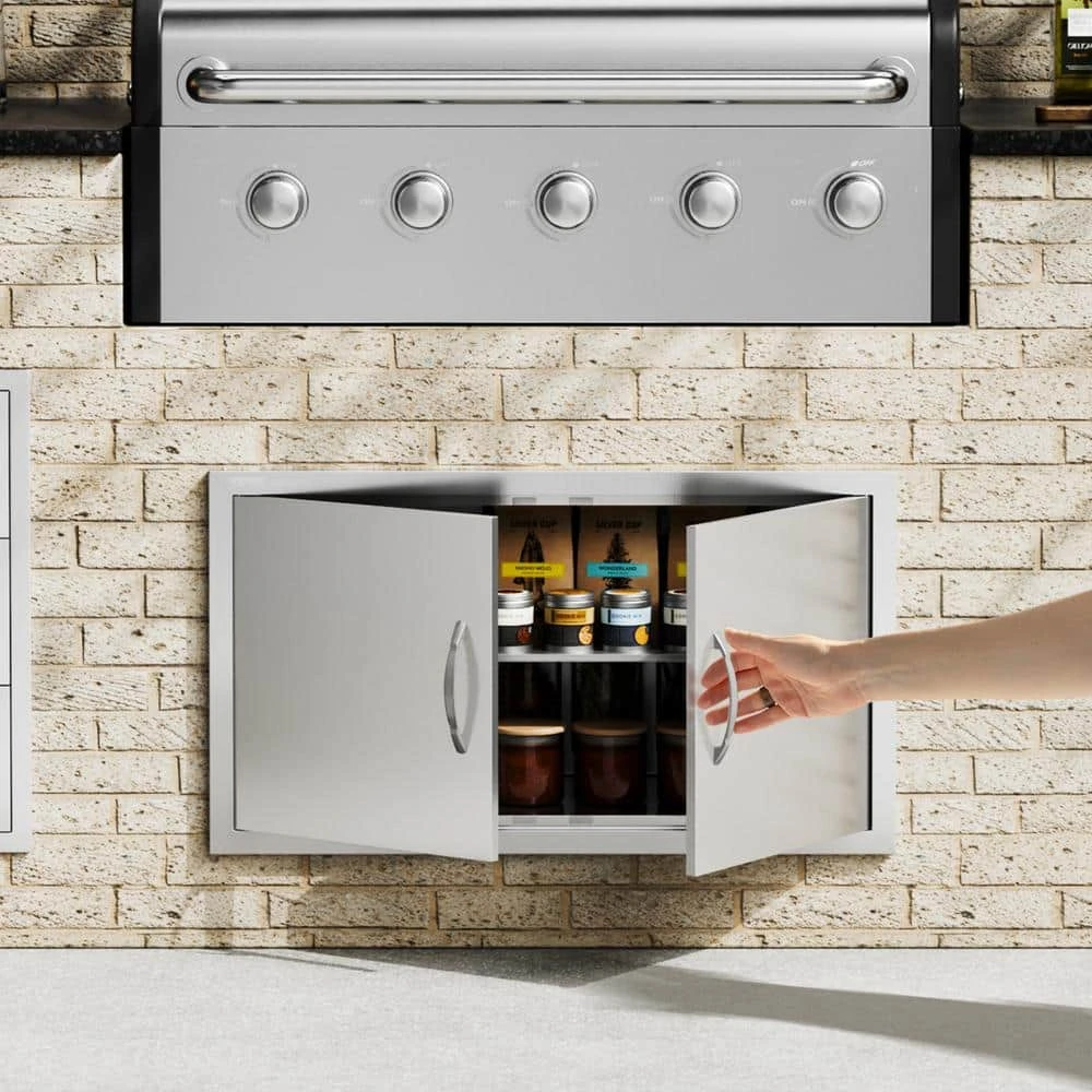 34 In. W X 19 In. H Double Outdoor Kitchen Door BBQ Access Door Stainless Steel Flush Mount Door Wall Vertical Door 10 34 In. W X 19 In. H Double Outdoor Kitchen Door BBQ Access Door Stainless Steel Flush Mount Door Wall Vertical Door - Image 8