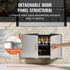 Double Outdoor Kitchen Door 36 In. W X 21 In. H BBQ Access Door Stainless Steel Flush Mount Door Wall Vertical Door -Vevor vevor outdoor kitchen doors smmbscjmys36gachdv0 1f 1000